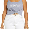 BP. Graphic Rib Tank in Grey Butterfly Trio Graphic Size 1X BP.