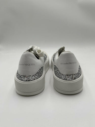 Alexander McQueen Deck Plimsoll sneakers in silver glitter and white Size 41 Alexander McQueen