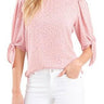 CeCe Delicate Tie Sleeve Blouse in Mountain Rose Size XXS CeCe