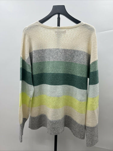 LOFT Striped V-Neck Long Sleeve Pullover Sweater Women's Size M