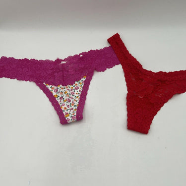 Lot Of 6 Pink Thongs Mix Colors Size S PINK