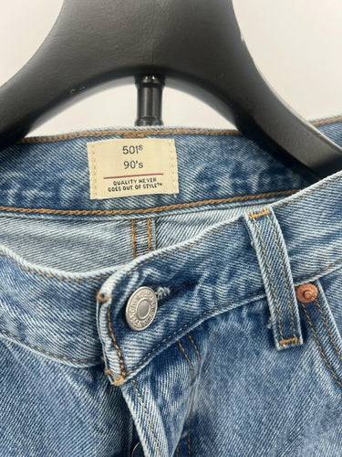 Levis 501 90s Jeans Womens Light Wash Straight Leg Button Fly Denim W29xL30 Levi's