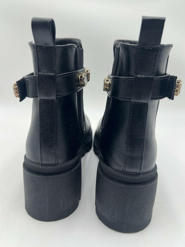 Sugar Favorite Black Jeweled Strap Lug Chelsea Ankle Boots Womens 9.5 Sugar
