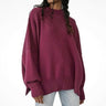 Free People Tunic Sweater Women's Purple Cotton Blend Crew-Neck Long Sleeves M Free People