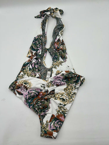 Maaji One Piece Swimsuit Reversible Halter Floral Paisley Keyhole Multi M Maaji