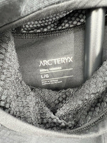 Arcteryx Mens Fleece Hoodie Black Lightweight Technical Hiking Zip Pocket L