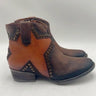 Circle G women's studded star inlay booties Brown Leather Size 7.5M Circle G