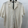 Murano Polo Sweater Mens Knit Camp Collar Button Up Ivory Textured Shirt L Polo