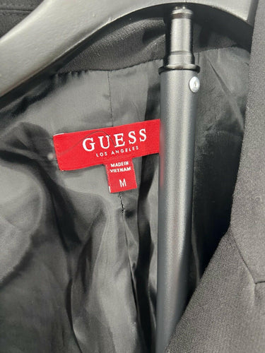 Guess Blazer Womens Black Double Breasted Gold Button Work Career Jacket M