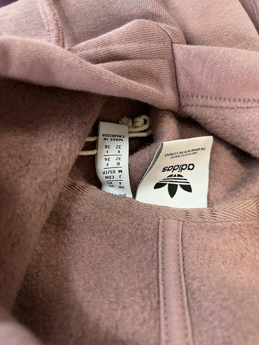 Adidas Originals Cropped Hoodie Mauve Pink 3 Stripe Trefoil Boxy XS adidas