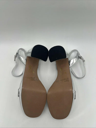 Women's Mix No. 6 Sundra Block Heels Sandals Silver Size 7.5M Mix No. 6