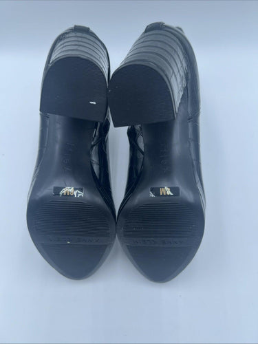 Women’s Anne Klein Jayce Black Croc Ankle Side Zip Bootie Size 8M Anne Klein