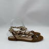 Gianvito Rossi flat sandals in camel suede gold-jeweled ankle strap Size 35.5 GIANVITO ROSSI