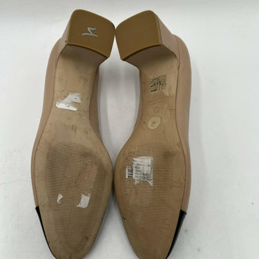 Women’s Stuart Weitzman Milla Slip On Beige Leather Cap Toe Pump Heels Size 9B Stuart Weitzman