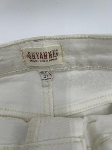 NWD Shyanne White Wide Leg Jeans High Rise Raw Hem Western Boho Flare  27 Shyanne