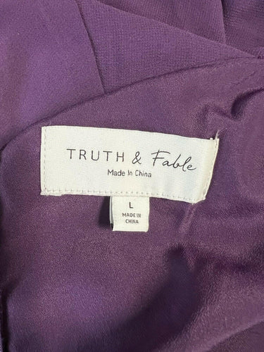 Truth & Fable Dress Womens L Purple Lace Maxi Long Sleeve Formal Boho L Truth & Fable