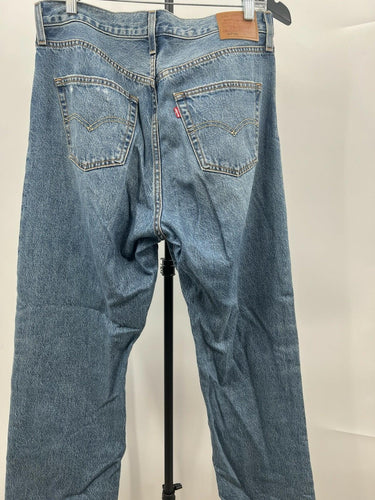 Levis 501 90s Jeans Womens Distressed Ripped Light Wash Button Fly Denim W32 L30 Levi's