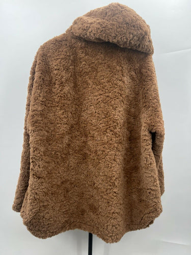 Sanctuary Faux Fur Hooded Jacket Camel Teddy Bear Coat NWT XL