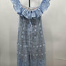 En Saison Dress Womens Off Shoulder Eyelet Lace Crochet Midi Blue Boho NWT XS En Saison