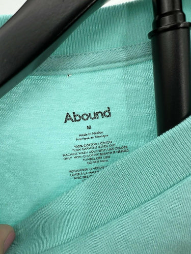 Abound Good Vibes T-Shirt Long Sleeve Yin Yang Daisy Teal M Abound