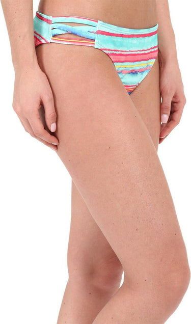 Nautica Women's Lagoon Stripe Strap Bikini Bottom Multi Size 10