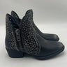 Womens Circle G side zip ankle Boots Q5020 Black leather size 9M Circle G