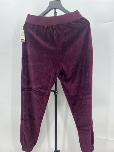 Abound Jogger Pants Womens Burgundy Velour Velvet Lounge Stretch Comfy NEW S