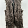 City Chic Woman’s Mushroom long-hair faux fur vest Fluffy Open Front Size L City Chic