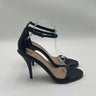 Women’s Valentino Leather Crystal Embellishments Sandals Black Size 40 Valentino