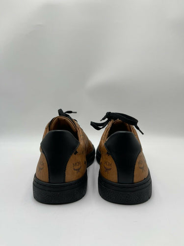 MCM Men's Terrain Lo Lace Up Sneakers Brown Leather Size 41