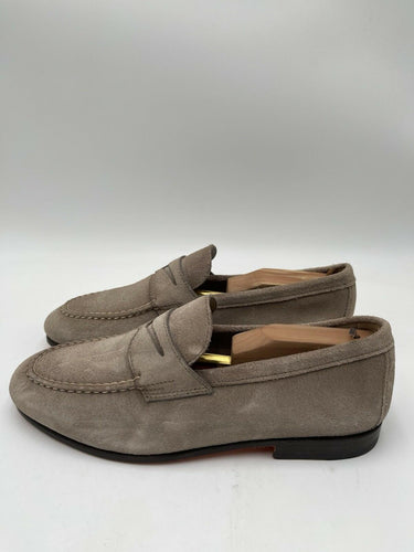 Men's Santoni beige suede Carlo penny loafer Size 8