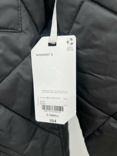 Stylus Jacket Womens Quilted Bomber Black Diamond Puffer Zip Pockets NWT XS Stylus