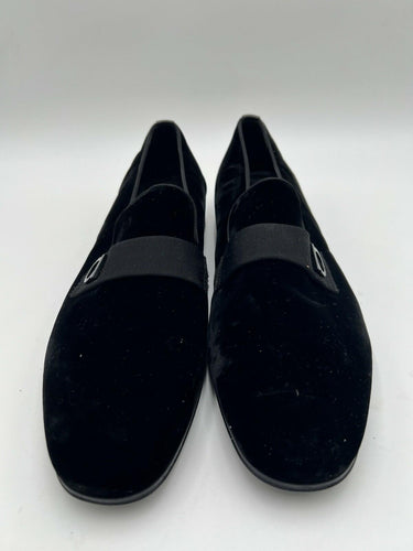 Men's Ferragamo Lapo Black Velvet Slip on Loafers Size 10E
