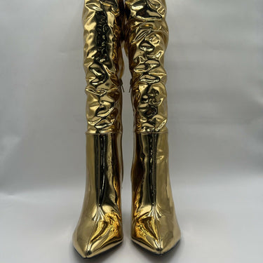 INC Women’s IYONNA Tall Over-The-Knee Boots Gold Size 8.5M INC International Concepts