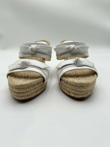 Alexandre Birman Clarita knotted leather 75mm espadrille slides Jute Size 8M