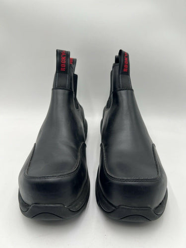 Men’s Rocky Code Red Station Slip-On Boots Black Leather Size 13M
