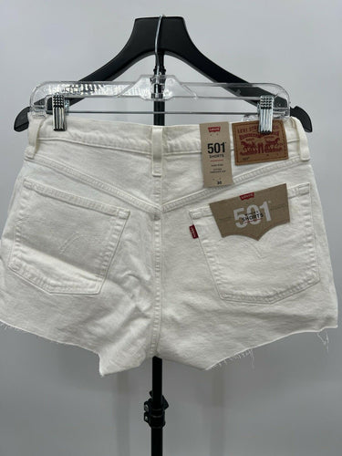 Levi's 501 Shorts High Rise White Denim Cutoff Frayed NWT Size 30 Levi's