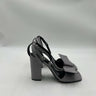 Dries Van Noten Bow Gray Leather Block Heel Sandal Womens SIZE 10B Dries Van