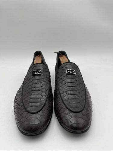 Giuseppe Zanotti GZ RUDOLPH men's loafers brown crocodile-print leather Size 46