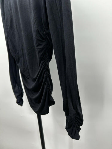 Joe’s Jeans Woman’s Long Sleeve Black Top Turtle Neck Ruched Sides Size S Joe's Jeans