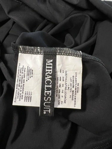 Miraclesuit Marais Swim Dress Womens Polka Dot Black Twist Front 1Pc - Size 16W
