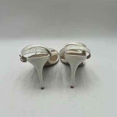 Carrano Marina Ankle Strap Sandal Heels White Patent Leather Size 6