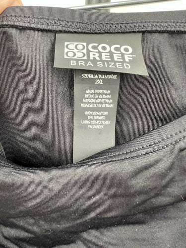 Coco Reef Bikini Bottom Black Bra Sized Ruched Hipster 2XL Coco Reef