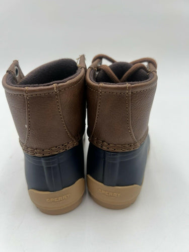 Sperry Since 1935 Toddler Duck Boots Brown Navy Lace Up Waterproof Size 6