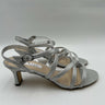 Nina Sandals Woman’s Silver Strappy Genaya-FY Glitter Spool Heel Size 10M Nina