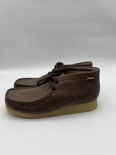 Clarks Wallabee Brown Leather Beeswax Boots Size 9.5