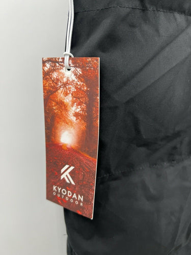 Kyodan Vest Womens Black Long Puffer Hooded Puffy Vest Full Zip NWT S