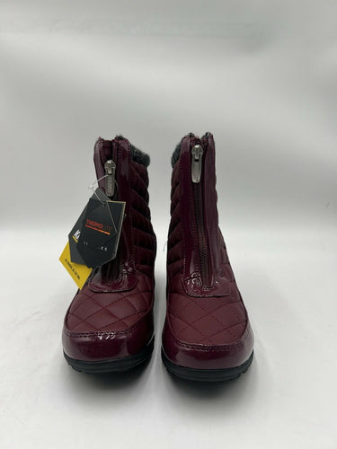 Khombu Megan Burgundy Quilted Winter Snow Boots Womens Waterproof SA 6M Khombu