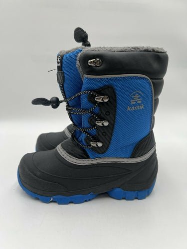 Kamik Luke 3 Blue Black Waterproof Winter Snow Boots Kids Size US 1