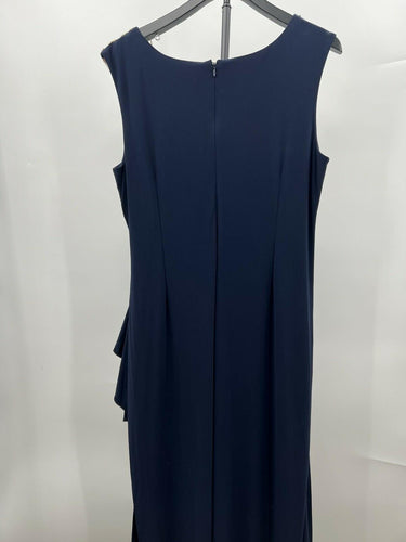Alex Evenings Dress Navy Nude Gold Lace Embellished Long Gown 18 Alex Evenings